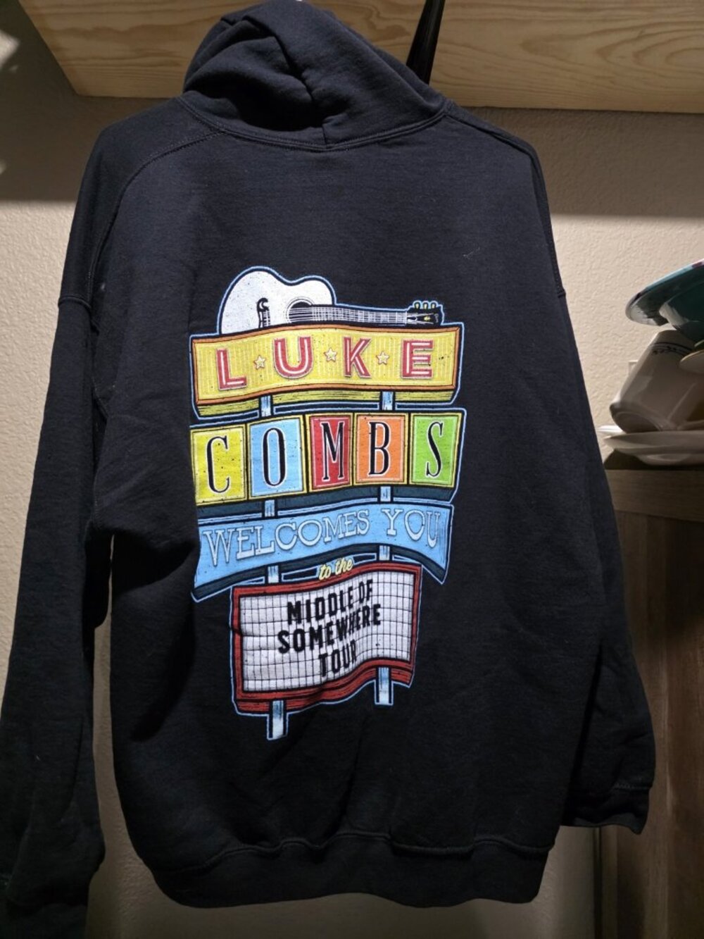 luke combs tour hoodie Size XL Unisex Adult Black Jacket